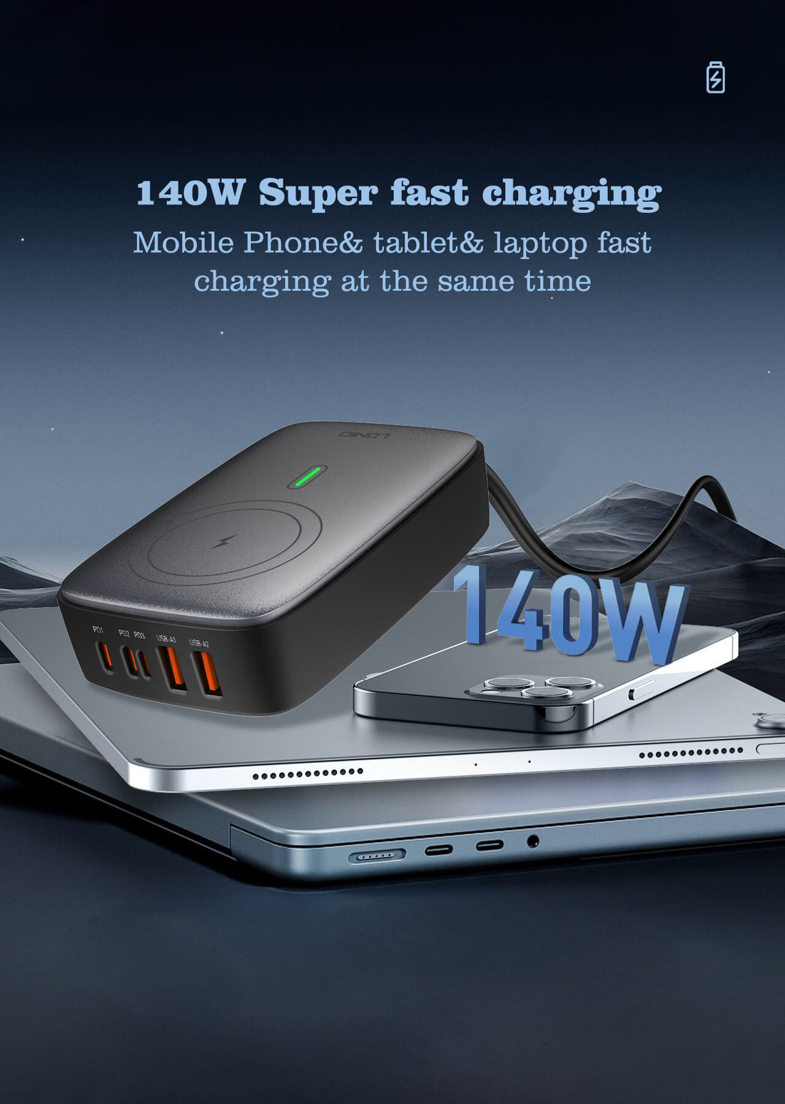 Ldnio Q4010 140W Multiport Desktop Charging Wireless Charger